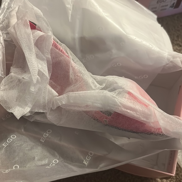 PAPRIKA POINTED PEEP TOE CUT OUT WEDGE HEEL MULE IN PINK PATENT - Picture 6 of 6